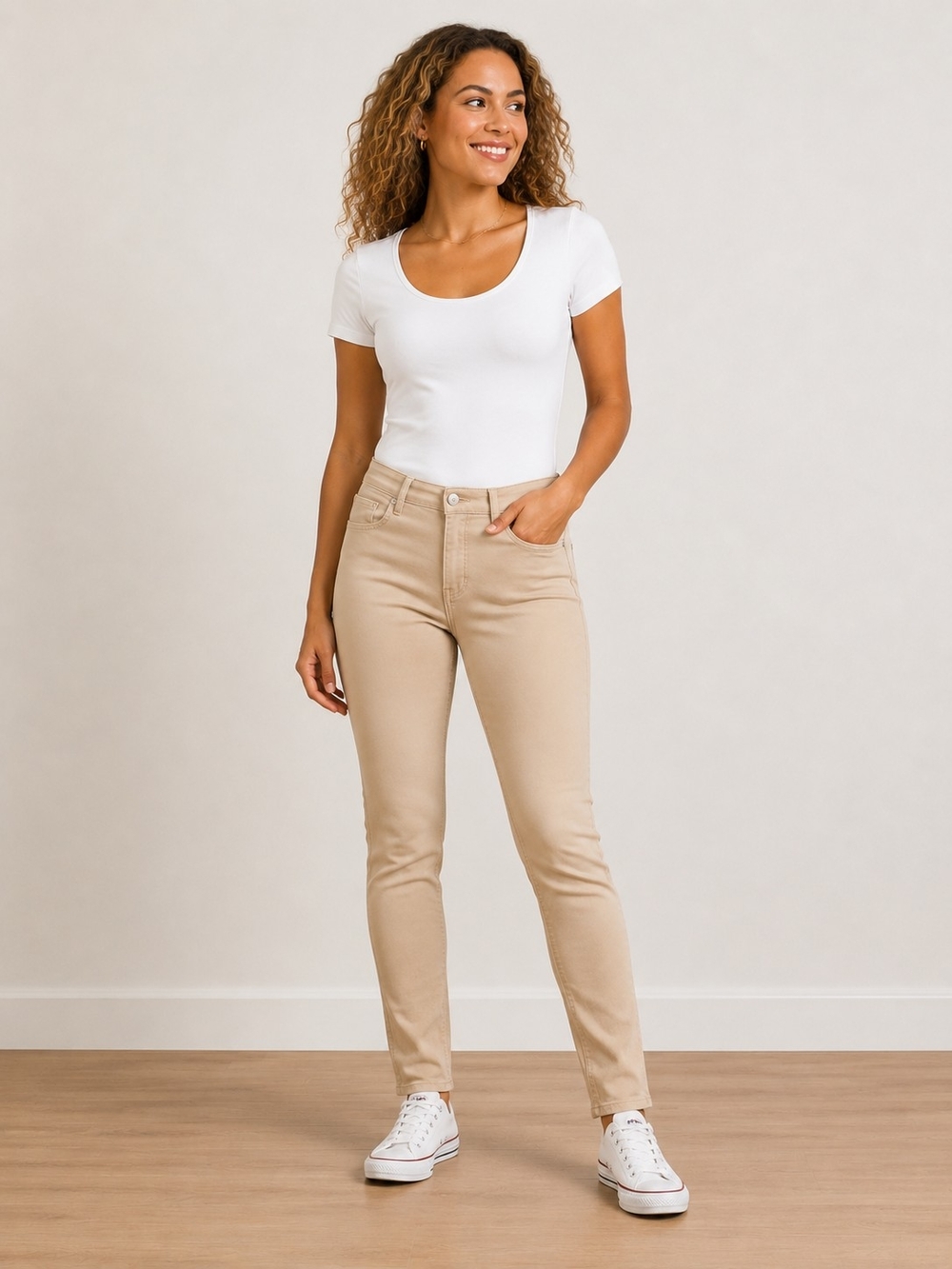NYDJ Legging Jeans 00P Petite Beige Stretch Pants 27" Inseam